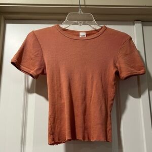 NWT Re/Done Hanes Ribbed Crop Top Size S